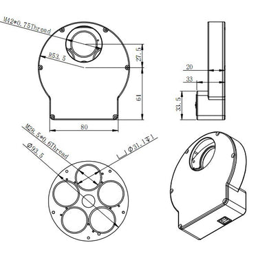 ZWO EFW mini (5 x 1.25″or 5 x 31mm)